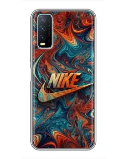Чехол для Vivo Y20 с картинкой «Nike в абстракции»