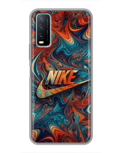 Чехол для Vivo Y20 с картинкой «Nike в абстракции»