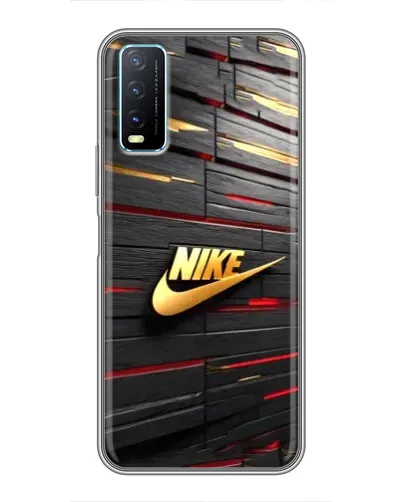 Чехол для Vivo Y20 с картинкой «Золотой Nike на металле»