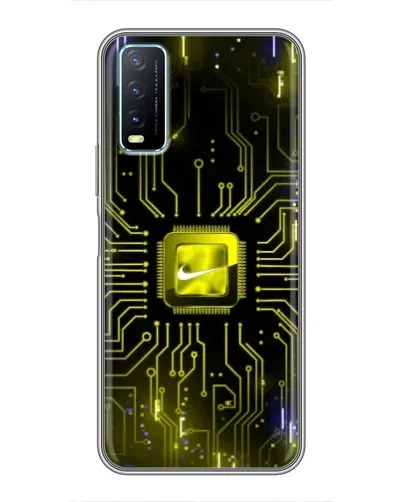 Чехол для Vivo Y20 с картинкой «Nike — золотая искра»