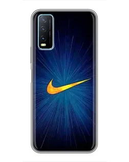 Чехол для Vivo Y20 с картинкой «Синий пульс Nike»