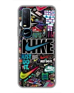 Чехол для Vivo Y20 с картинкой «Яркий коллаж Nike»