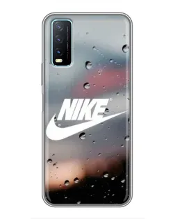 Чехол для Vivo Y20 с картинкой «Nike в стиле ретро»