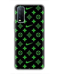 Чехол для Vivo Y20 с картинкой «Неоновый принт LV»
