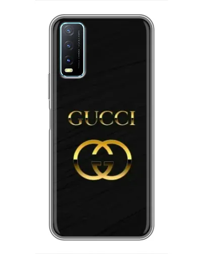 Чехол для Vivo Y20 с картинкой «Золотой логотип Gucci»