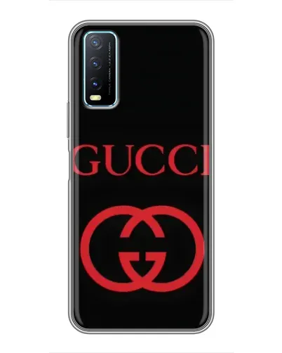 Чехол для Vivo Y20 с картинкой «Gucci — красный логотип»