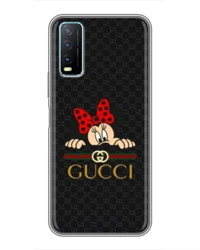 Чехол для Vivo Y20 с картинкой «Минни Маус Gucci — черный»