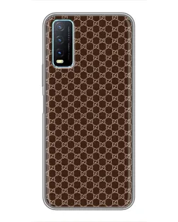 Чехол для Vivo Y20 с картинкой «Gucci — шоколадная сетка»
