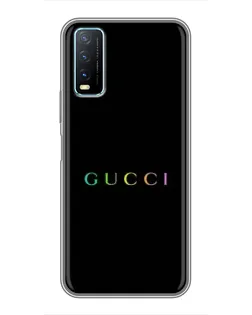 Чехол для Vivo Y20 с картинкой «Gucci — неоновый минимализм»