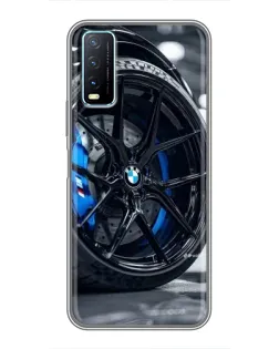 Чехол для Vivo Y20 с картинкой «Колесо BMW вблизи»