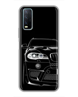 Чехол для Vivo Y20 с картинкой «Темный силуэт BMW»