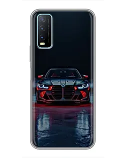 Чехол для Vivo Y20 с картинкой «BMW на мокрой дороге»
