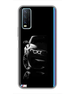 Чехол для Vivo Y20 с картинкой «Силуэт BMW в темноте»