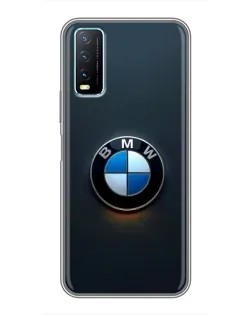 Чехол для Vivo Y20 с картинкой «Логотип BMW — минимализм»