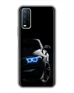 Чехол для Vivo Y20 с картинкой «BMW — ночной взгляд»