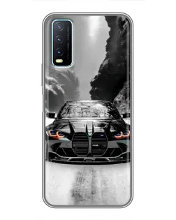 Чехол для Vivo Y20 с картинкой «BMW — акварельный дрифт»