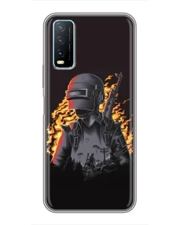 Чохол для Vivo Y20 з картинкою «PUBG — вогняний силует»