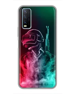 Чохол для Vivo Y20 з картинкою «PUBG — вогняний воїн»