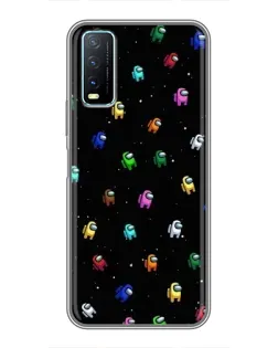 Чехол для Vivo Y20 с картинкой «Экипаж Among Us»