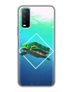 Чохол для Vivo Y20 з картинкою «Черепаха Minecraft»