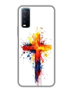 Чехол для Vivo Y20 с картинкой «Акварельный крест»