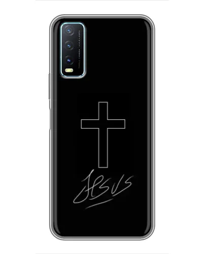 Чехол для Vivo Y20 с картинкой «Графический крест Jesus» Чехол для Vivo Y20 с картинкой «Графический крест Jesus»