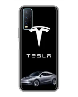 Чохол для Vivo Y20 з картинкою «Tesla Model Y»