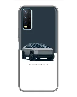 Чохол для Vivo Y20 з картинкою «Сріблястий Cybertruck Tesla»
