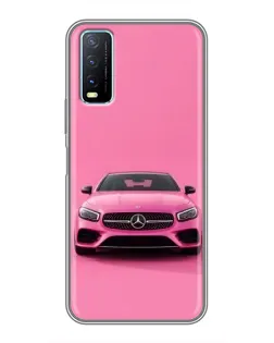 Чехол для Vivo Y20 с картинкой «Розовый Mercedes AMG»