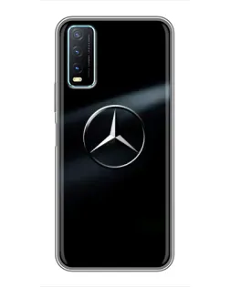 Чехол для Vivo Y20 с картинкой «Mercedes на металле»