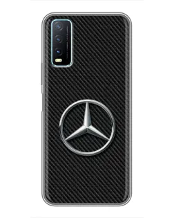 Чехол для Vivo Y20 с картинкой «Карбоновый Mercedes стиль»
