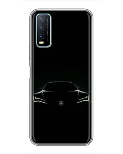 Чехол для Vivo Y20 с картинкой «Mercedes — силуэт авто»