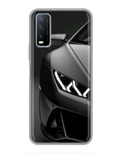 Чехол для Vivo Y20 с картинкой «Lamborghini фары детализация»