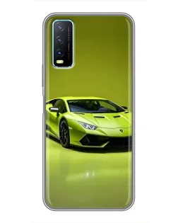 Чехол для Vivo Y20 с картинкой «Салатовый Lamborghini Huracan»