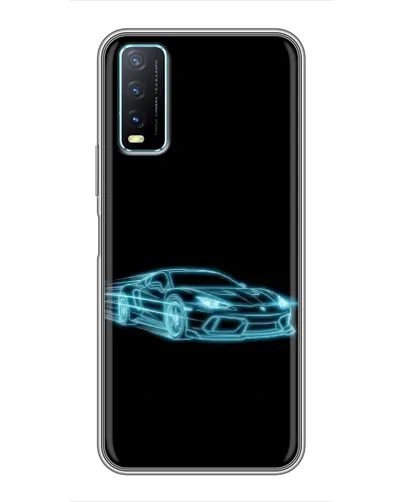 Чехол для Vivo Y20 с картинкой «Неоновый контур Lamborghini»