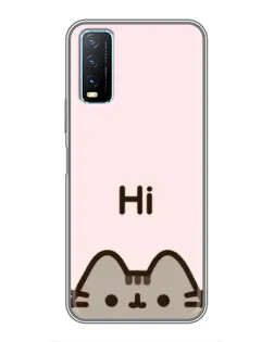 Чехол для Vivo Y20 с картинкой «Пушин говорит Hi»