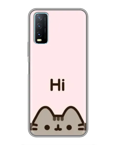 Чехол для Vivo Y20 с картинкой «Пушин говорит Hi» Чехол для Vivo Y20 с картинкой «Пушин говорит Hi»