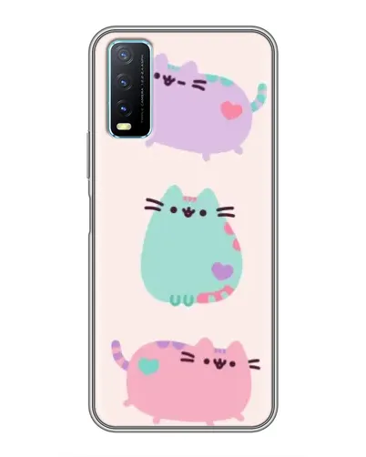 Чехол для Vivo Y20 с картинкой «Pusheen трио» Чехол для Vivo Y20 с картинкой «Pusheen трио»