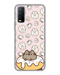 Чехол для Vivo Y20 с картинкой «Пушин на пончике»