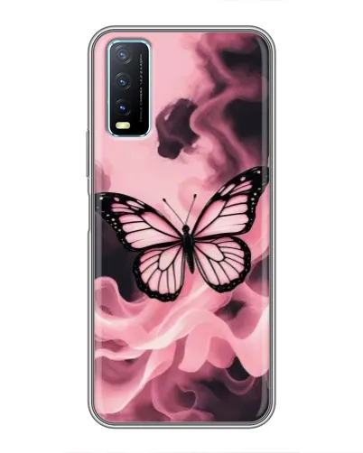 Чехол для Vivo Y20 с картинкой «Бабочка в дыму»