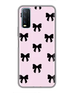 Чехол для Vivo Y20 с картинкой «Черные банты Coquette»