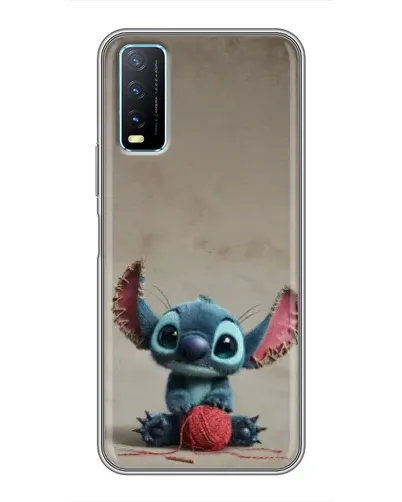 Чехол для Vivo Y20 с картинкой «Стич на коричневом фоне»