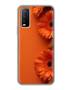 Чехол для Vivo Y20 с картинкой «Оранжевые герберы»