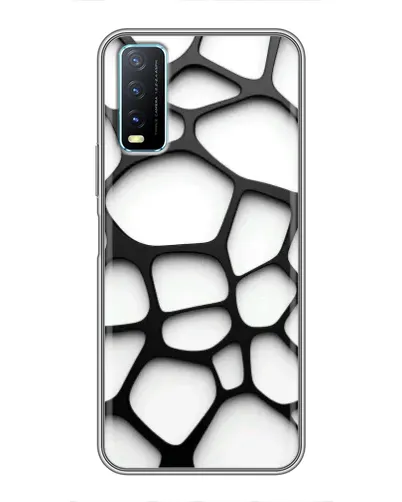 Чехол для Vivo Y20 с картинкой «Белая объемная сетка»