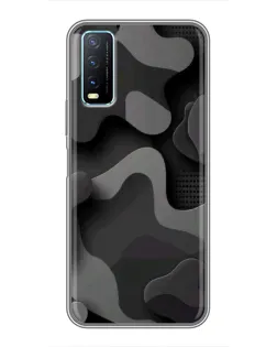 Чехол для Vivo Y20 с картинкой «Темный абстрактный камуфляж» Чехол для Vivo Y20 с картинкой «Темный абстрактный камуфляж»