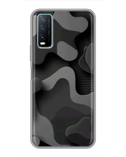 Чехол для Vivo Y20 с картинкой «Темный абстрактный камуфляж»