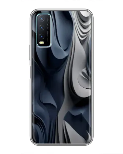 Чехол для Vivo Y20 с картинкой «Объемные синие складки»