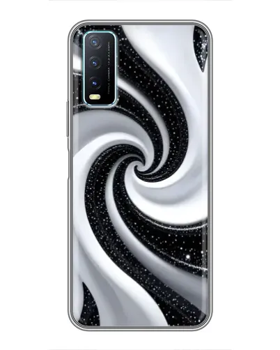 Чехол для Vivo Y20 с картинкой «Черно-белая спираль»