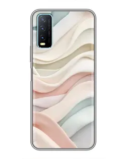 Чехол для Vivo Y20 с картинкой «Пастельные нежные волны»