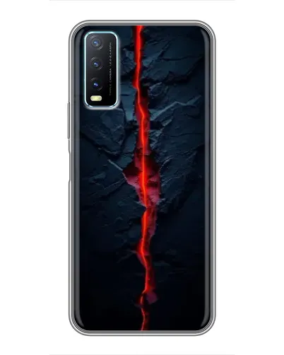 Чехол для Vivo Y20 с картинкой «Kрасная лавовая трещина»